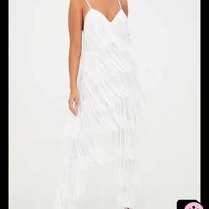 White Fringe Jumpsuit